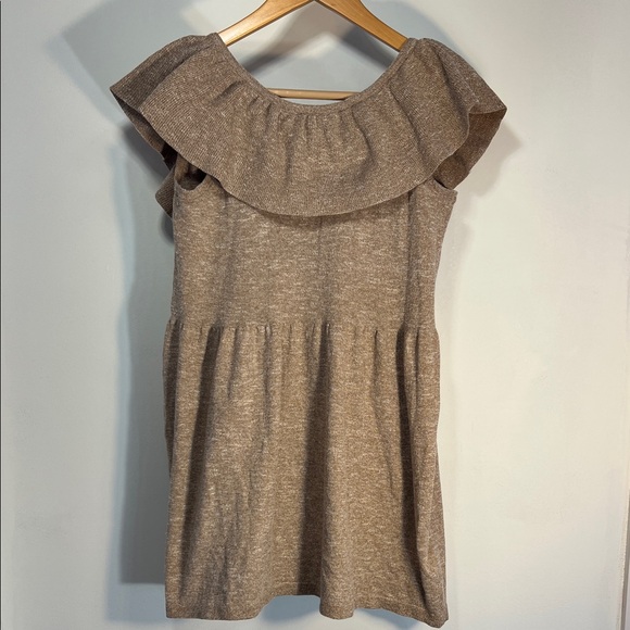 Zara kids ruffle dress tan textured Zara kids ruffle dress tan textured